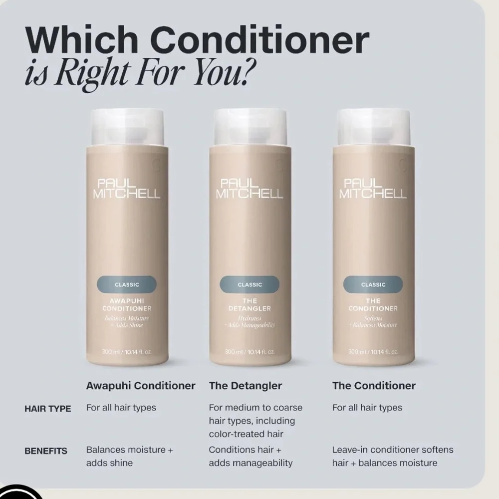 3 Bottles Of The Best Paul Mitchell Classic Hair Care Trio CONDITIONER & Shampoo